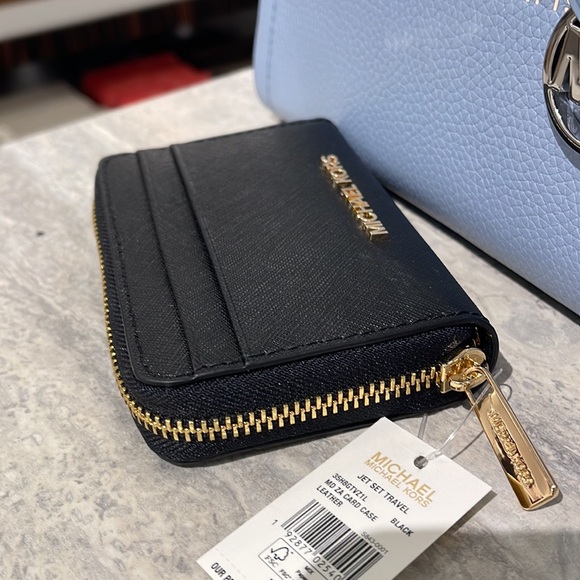 Michael Kors Jet Set Travel Medium Zip Around Card Case 
Color: Black
NWT - Picture 11 of 16
